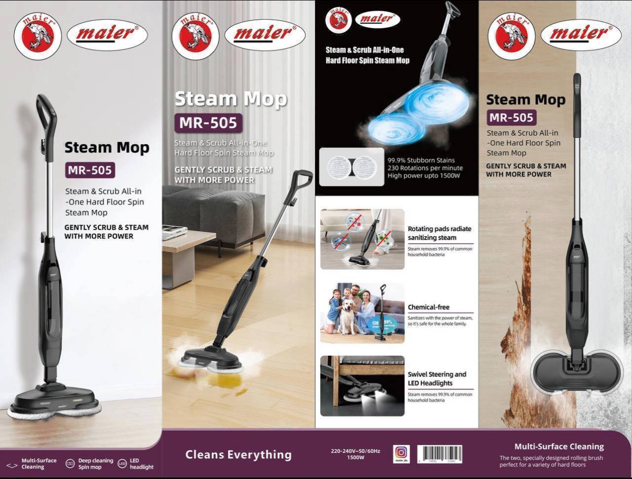 بخارشوی چرخشی مایر Maier steam mop MR-505