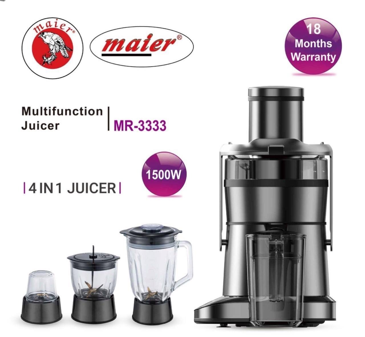 آبمیوه‌گیری ۴ کاره مایر مدل MR-3333
