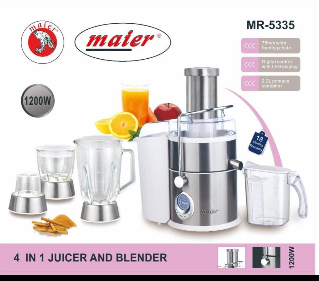 آبمیوه گیری 4 کاره مایر Maier juicer and blender MR-5335