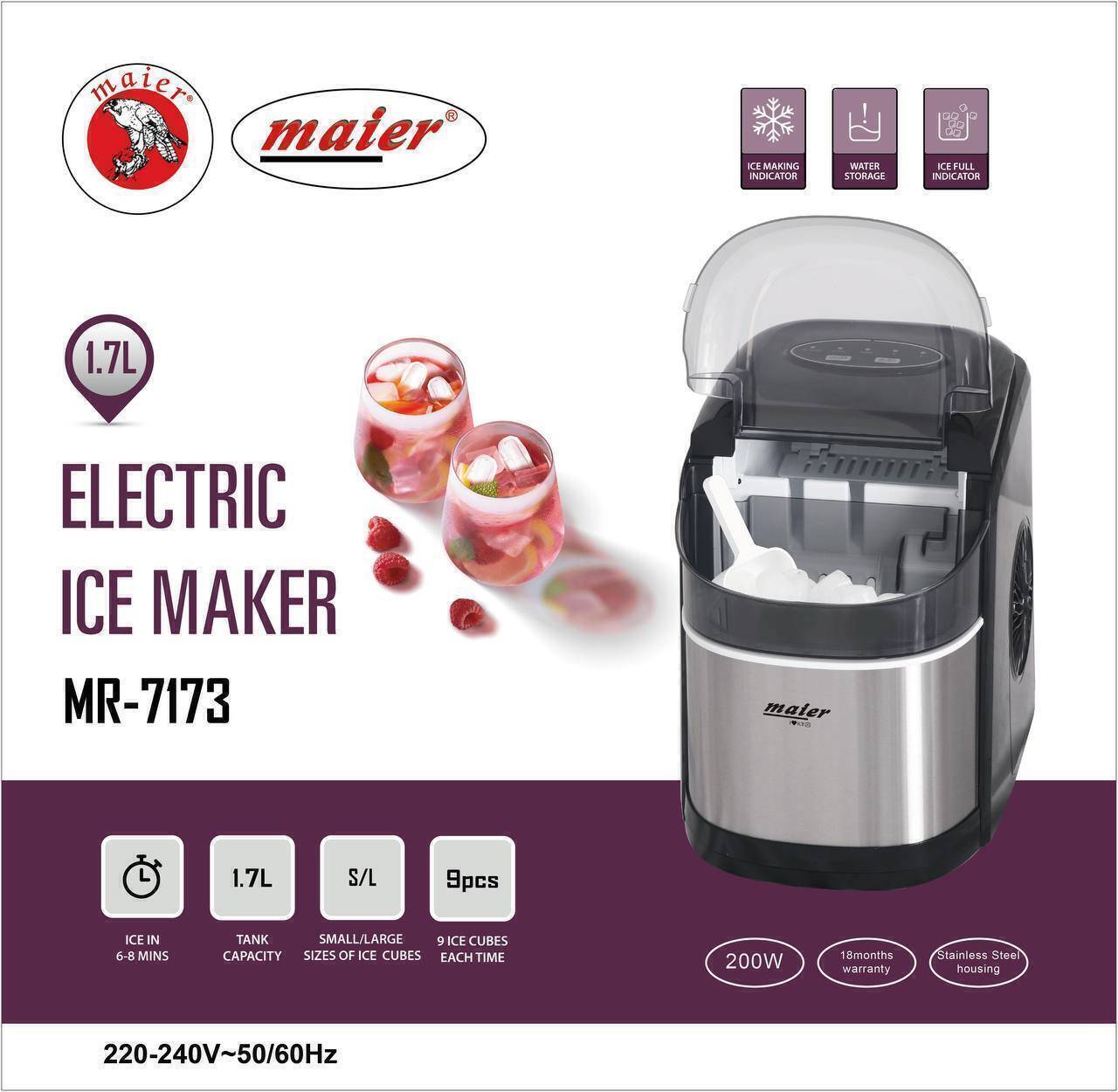 یخ‌ساز و یخ‌ریز مایر مدل Maier MR-7173 