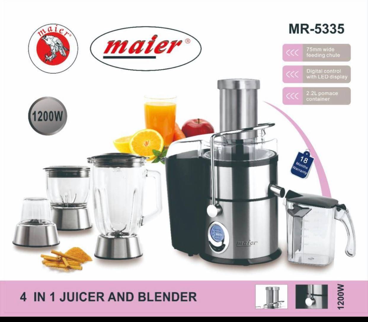 آبمیوه گیری 4 کاره مایر Maier juicer and blender MR-5335