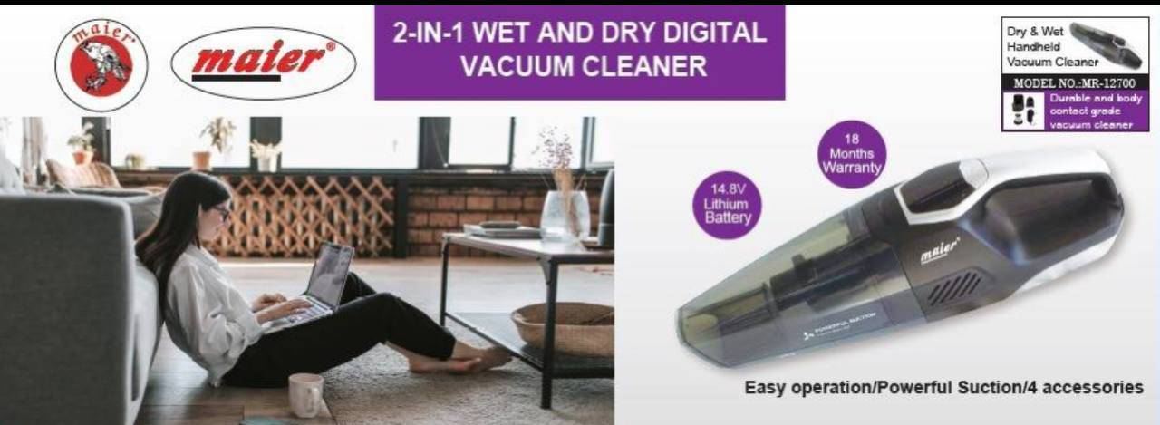  جاروبرقی شارژی آب و خاک مایر مدل Maier mr-12700