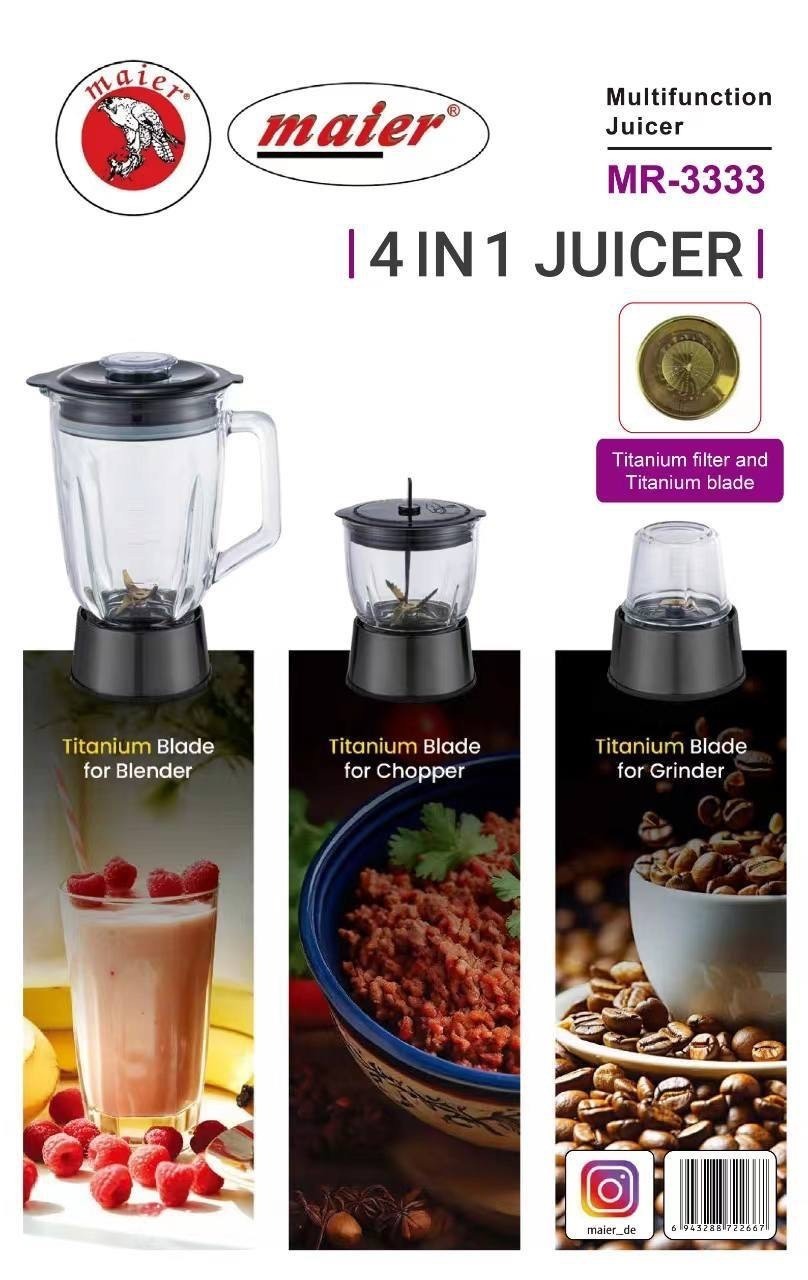 آبمیوه‌گیری ۴ کاره مایر مدل MR-3333